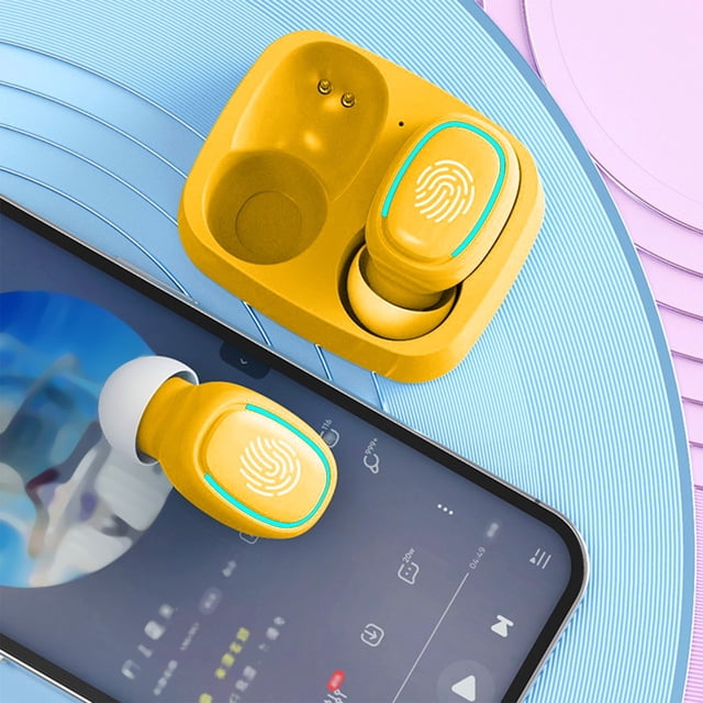 Xihbxyly Artículos Auriculares Bluetooth Inalámbricos Touchs Macaron Color Mini Auriculares Intrauditivos Binaurales Invisibles con Bluetooth