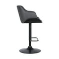 thumbnail image 6 of Toby Gray Faux Leather Adjustable Height Swivel Black Wood and Metal Bar Stool, 6 of 7