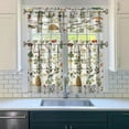 thumbnail image 3 of Mushroom (45) Kitchen Curtain Valance 3 Piece Home Curtains and Valance Set Curtain Sink Window Decor Window Treatment Tier 27.5x36 Length, 3 of 6