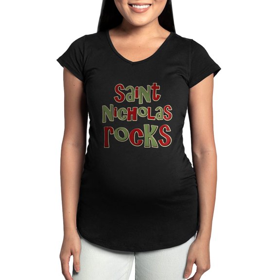 CafePress - Saint Nicholas Rocks Maternity Dark T Shirt - Maternity Dark T-Shirt