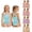 001-Sky Blue, variant on Girls Swimsuit One Piece Modest Athletic Training Compression Beach Bathing Suit Size 2-14