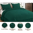 thumbnail image 4 of D.N.G. BEDDINGS 5 Piece Luxury 5 Inch Two Layer Ruffle Comforter Set Premium Super Soft, 800 TC, 100% Egyptian Cotton, Super Soft, Oversized Super King Size Teal Green Color, 4 of 7