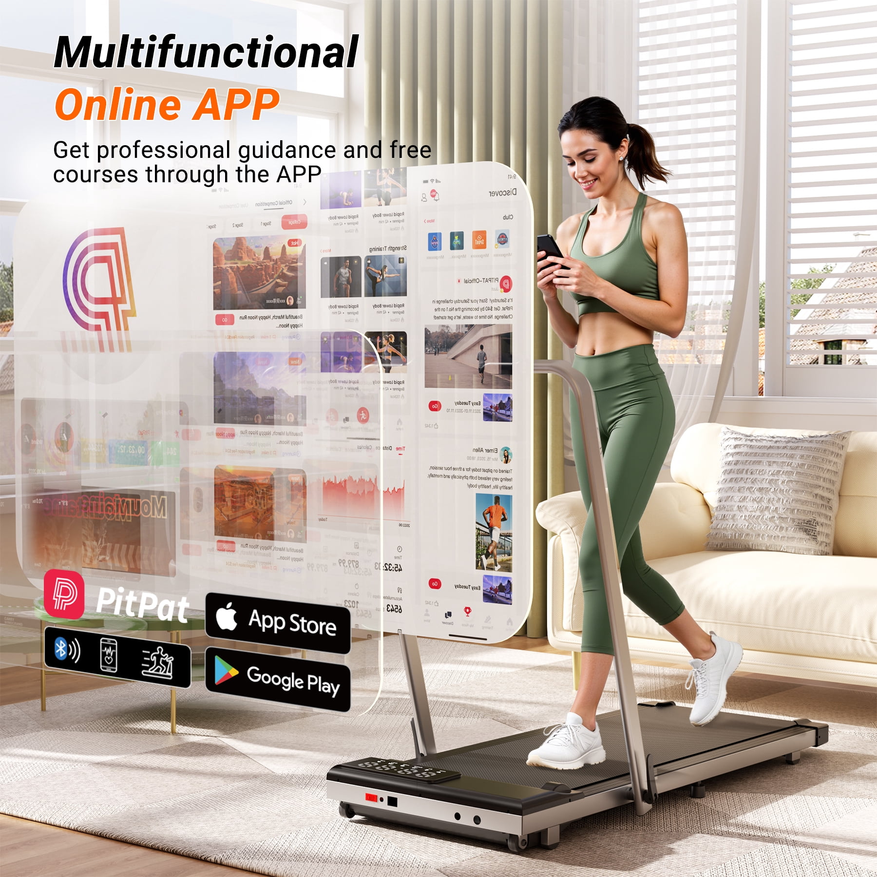 Sundorei Pro Desk Exercise Treadmills,3 in 1 Walking Pad Treadmill, 300 Weight Capacity Foldable Treadmill, 3.0HP Low Noise