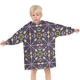 thumbnail image 3 of Multicolor Ethnic Geometric Pattern Blanket Hoodies for Kids 6-13YR Oversize Wearable Blanket Hoodies for Boys Girls Teens, 3 of 7