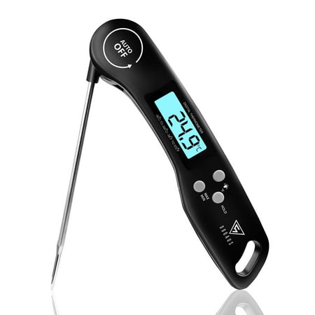 

Grill Thermometer Meat Thermometer Kitchen Thermometer Digital Thermometer with 3s Instant Read Foldable Long Probe and LCD Display Auto On/Off for Cooking Grilling BBQ Baby Feeding