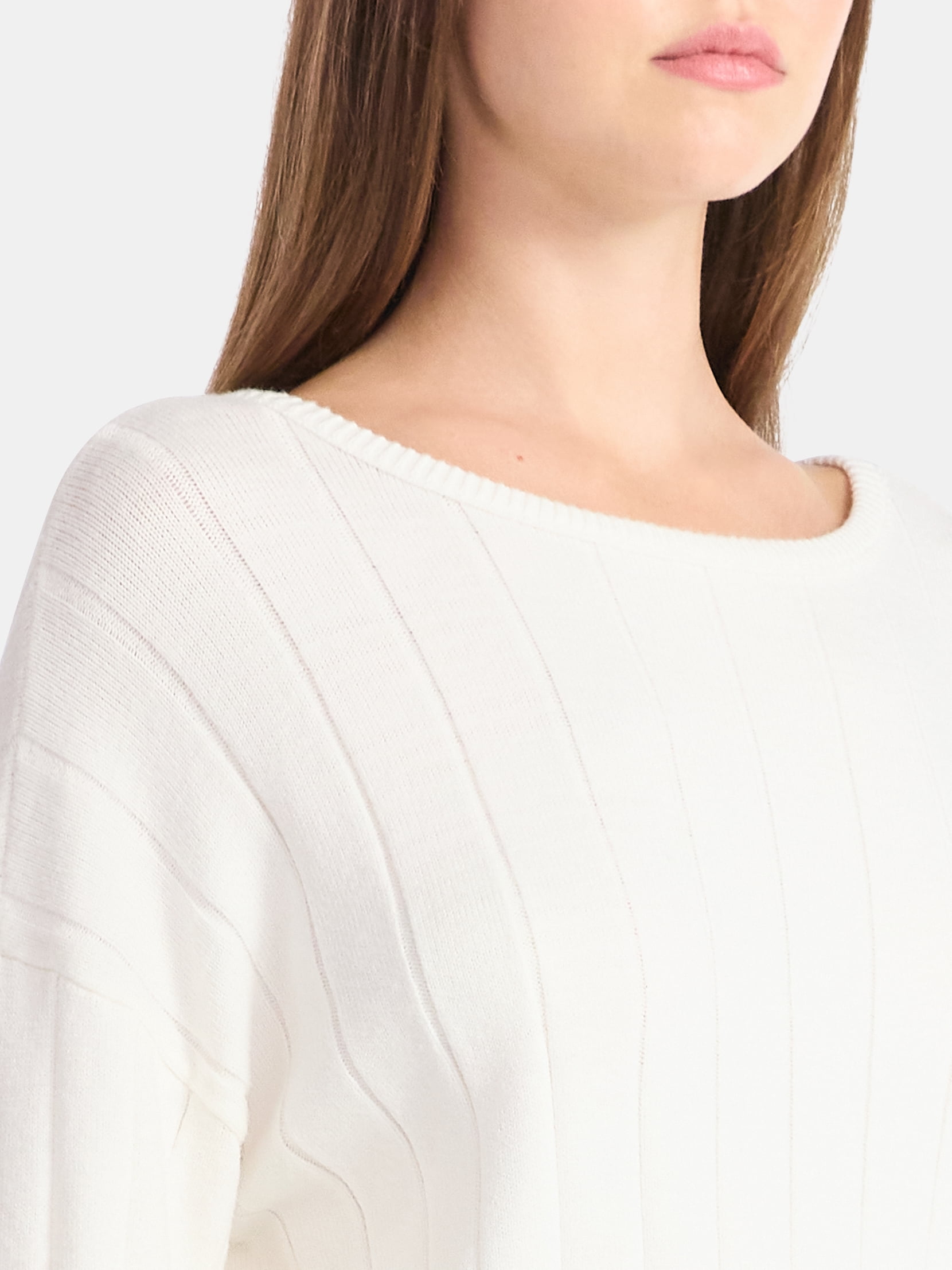 No Boundaries Wide Ribbed Scoop Neck Sweater, Midweight, Women's