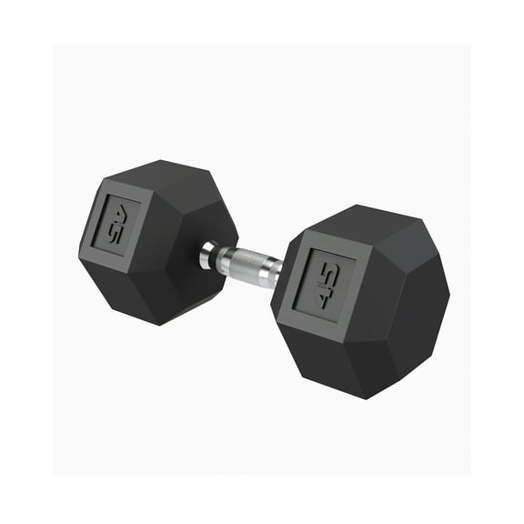 Durable PVC Coated Hex Dumbbell Set – 45 Lbs Total, Anti-Roll & Non-Slip Hand Weights for Home Gym Strength Training, Exercise Equipment Pair