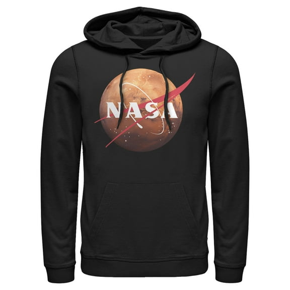 Men's NASA Mars Logo  Pull Over Hoodie Black 2X Large