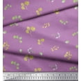 thumbnail image 2 of Soimoi Purple Silk Fabric Flower Leaves Print Fabric by the Yard 42 Inch Wide, 2 of 3