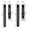 thumbnail image 2 of Correa de reloj de silicona deportiva Pulsera de fitness Reemplazo de correa de silicona para Garmin / HUAWEI / Samsung 20 mm, Negro Vogacara EL2640-01, 2 of 2