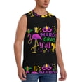 thumbnail image 2 of Easygdp Mardi Gras with Flamingo Men's Breathable Tank Tops Sleeveless Sporty T Shirts for Basketball, Mountaineering, Bodybuilding -3X-Large, 2 of 8
