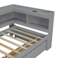 thumbnail image 5 of Wood Daybed Sofa Bed with Bookcase Storage and Two Drawers,USB Charging Ports Daybed for Living Room, Bedroom & Guest Room (Grey), 5 of 8