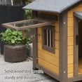 thumbnail image 5 of 45 Inch Solid Wood Dog House, Cozy Outdoor Shelter for Medium & Small Dogs with Lockable Ventilated Door, Waterproof Insulated Felt Roof & Charming Design, 5 of 8