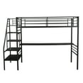 thumbnail image 5 of Twin Metal Loft Bed Frame with Desk, No Box Spring Needed, 5 of 7