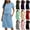 Light Blue, variant on POIUYTR Women Casual T-shirt Dress Summer Crewneck Elastic Waist Short Sleeve Dresses Loose Shift Dress