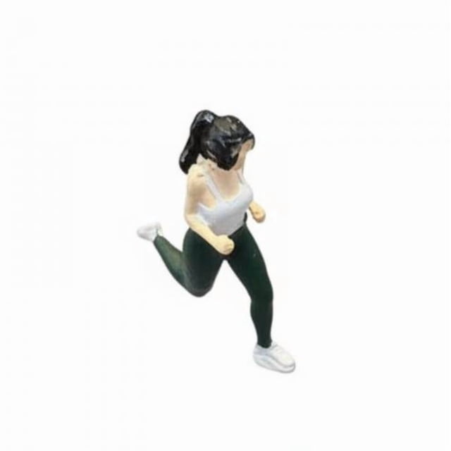 6x Miniaturas de estatuas de mujeres corriendo, figura de resina pintada de una mujer corriendo para exhibición de modelos y dioramas. 2 piezas