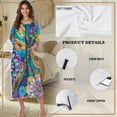 thumbnail image 5 of FKELYI Zipper Front Robes for Women Nightgowns Comfy Nightwear Dress with 2 Pockets Bohemian Flower Dragonfly Print Long Sleeve Bathrobes Fall Winter Zippered Housecoat, XL, 5 of 6