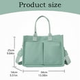 thumbnail image 3 of Aminojy Large Canvas Tote Bag for Women - Waterproof Work Bag with Detachable Crossbody Strap, Multi-Pocket Travel Messenger Purse for Office & Business (BPA Free), 3 of 5