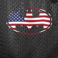 thumbnail image 5 of Batman USA American Flag Shield Logo Mens Lined Mesh Shorts, Black, Medium, 5 of 6