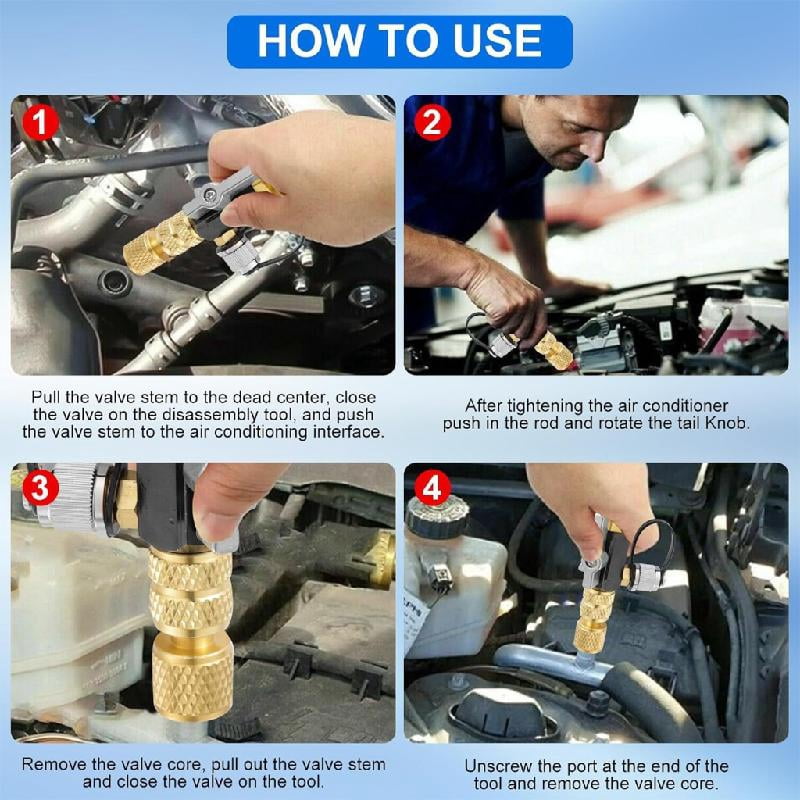HVAC Brass Remover Tool for R410A Systems with 1/4" Vacuum Port & Gauge