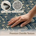 thumbnail image 6 of ODIKA 4'x6' Washable Area Rug That Abstract Interlocking Ocean Ripple Motifs Couch Grey Beige Flowing Dynamic for Home Office, Under Desk, Non-Slip Chair-Friendly, Flatwoven, 6 of 7