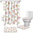 thumbnail image 2 of FMSHPON Fruit Decor 4 Piece Bathroom Set Shower Curtain Bath Rug Contour Mat and Toilet Lid Cover, 2 of 8