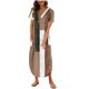 thumbnail image 1 of Vestido de Manga Corta para las Mujeres, Vestido Casual de Cuello en V de Bolsillo de Impresión de Moda Sexy Hecho de Poliéster Ligero para el Verano, Vestido de Verano para las Mujeres, 1 of 5