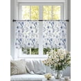 thumbnail image 5 of Elegant Blue Flowers Semi Sheer Curtains 45 Inch Length 2 Panels Set, Spring Floral Botanical Summer Sheer Kitchen Curtain Privacy Voile Window Curtain for Living Room Bedroom Rod Pocket Drapes, 5 of 7