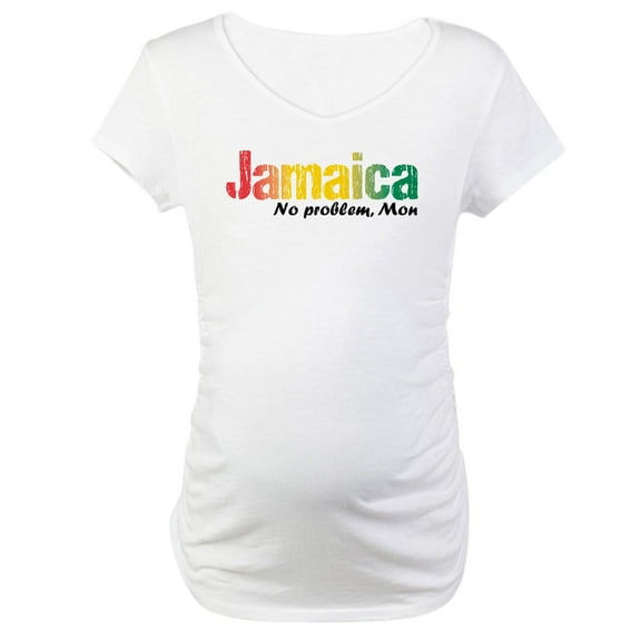 CafePress - Jamaica No Problem Tri Maternity T Shirt - Cotton Maternity T-shirt, Cute & Funny Pregnancy Tee
