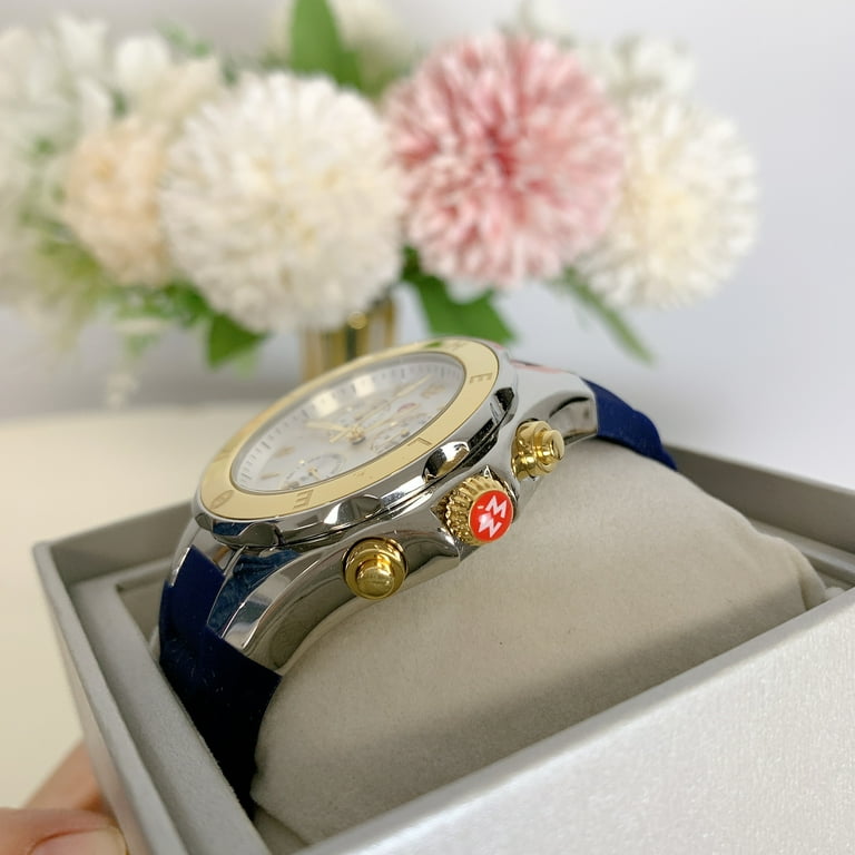 MICHELE MWW12F000095 Jellybean Tahitian Navy Rubber 18k Gold 