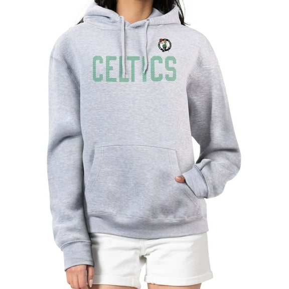 Women's G-III 4Her by Carl Banks Heather Gray Boston Celtics Dot Print Pullover Hoodie