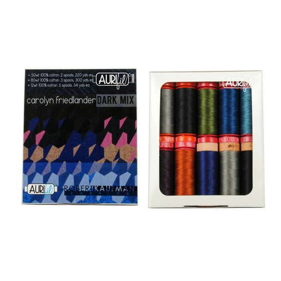 Aurifil Dark Mix Thread Collection 10 Small Spools CFDM10