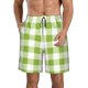 thumbnail image 1 of Fotbe White Green Plaid Trajes de Baño Estampados para Hombre, Shorts de Verano de Secado Rápido, Ropa de Playa, Bañadores-Large, 1 of 6