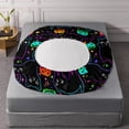 thumbnail image 7 of Cute Pet Cat Bedding Sets Twin Size,Halloween Pumpkin Lantern Stars Pattern Fitted Sheet Sets for Toddler Kids Room Decor,Colorful Neon Lights Bed Set,1 Fitted Sheet+2 Pillowcases., 7 of 7