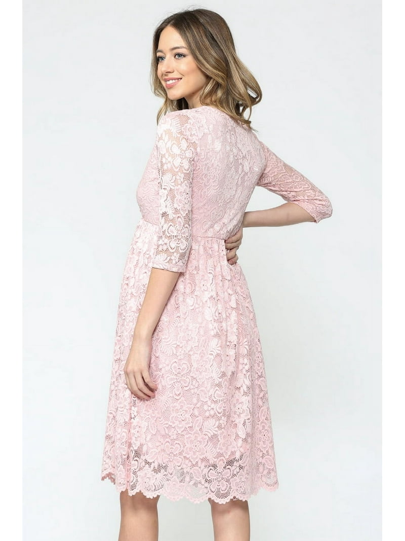 Floral Lace Surplice Maternity Dress - Walmart.com Floral Lace Surplice Maternity Dress - Walmart.com