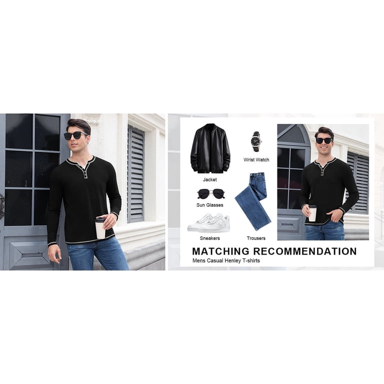 Iceglad Men's Long Sleeve Henley Shirt photo 7