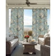 thumbnail image 4 of Blue Flowers Blackout Curtains 63 Inches Long for Bedroom, Romantic Farmhouse Botanical Floral Leaves Thermal Insulated Room Darkening Black Out Window Curtain Panels Grommet Drapes for Living Room, 4 of 8