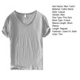 thumbnail image 7 of Joernso Summer Men Thin Breathable T-shirt V-neck Short Sleeve Solid Color Casual Basic Tees Casual Bottoms Pullover Tops, 7 of 7