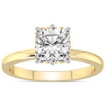 IGI Certified 1 Carat Cushion Shape Lab Grown Diamond Engagement Ring | 14K Yellow Gold | Malissa Solitaire Diamond Ring | FG-VS1-VS2 Quality Friendly Diamonds