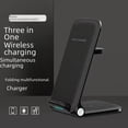 thumbnail image 1 of Cargador inalámbrico tres en uno, cargador inalámbrico plegable, adecuado para el soporte de carga rápida para teléfonos Apple y Huawei, 1 of 5