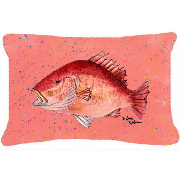 Carolines Treasures  Strawberry Snapper Indoor & Outdoor Fabric Decorative Pillow