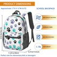 thumbnail image 3 of Dog Paw Print White Pattern 17" School Backpacks for Teens,Waterproof Oxford Fabric,S-Shape Padded Straps for School,Travel,Hiking,Camping, 3 of 6