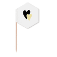 thumbnail image 1 of Citation Double Cœur Cure-Dent Drapeaux pour Cupcakes Fête Célébration, 1 of 3