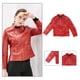 thumbnail image 1 of PU Cuero Exterior De Cuero, Transpirable Con Cremallera Completa Bolsas Laterales Laterales De Manga Suave Y Elegante Pelaje De Cuero PU Para Mujeres Para Las Mujeres Diarias, 1 of 7