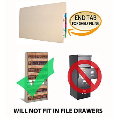 11 pt Manila Folders, Full Cut End Tab, Letter Size, Double Pockets Inside Front, U-File-M Strip (Box of 50)