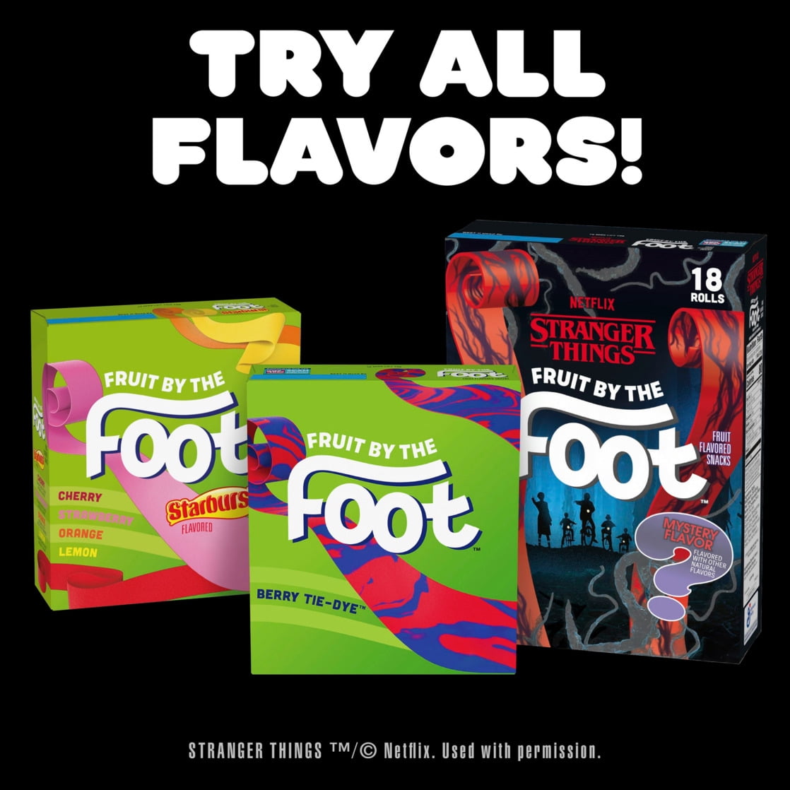 Fruit by the Foot Fruit Flavored Snacks, Stranger Things, Mystery Flavor, 18 Count, 13.5 oz