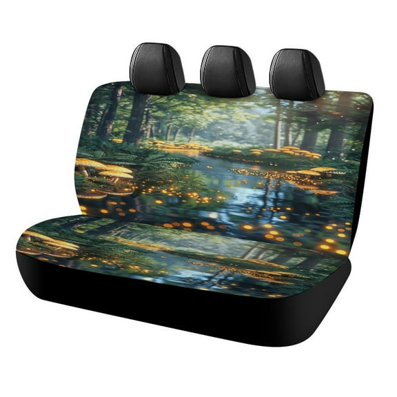 Enchanted Forest Glow Rear Seat Covers, Car Backseat Protector, Universal Back Seat Vehicle Interior Protector, Fits Most Cars, SUVs, Sedans, Trucks