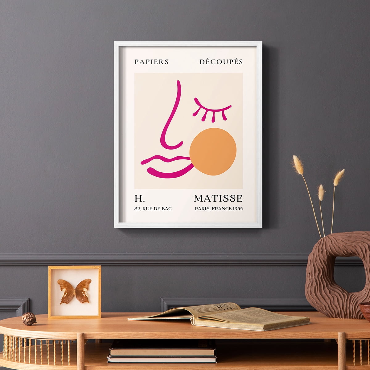 Matisse CLXV Framed Print in White Solid Wood 8 x 10 Framed Print