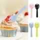 thumbnail image 1 of Tenedores y cucharas para tartas de cumpleaños escarchadas, cucharas de plástico desechables, tenedores para postres, cubiertos envueltos individualmente., 1 of 7