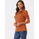 thumbnail image 3 of Top Elegante De BluDe ManCorDe OficiDe Las Camisas Del Cuello De PajariDe Las Mujeres Caramelo XL, 3 of 4